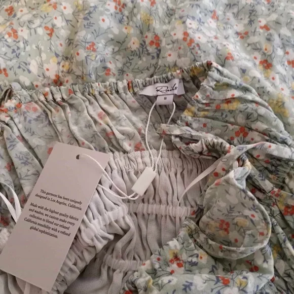 RAILS Green Floral Midi Dress Octavia Ditsy Crepe Strappy Size Small - Picture 7 of 11